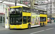 MAN Lion's City DD der BVG, Wagen '3315' (DL07) auf dem M19 Richtung S Grunewald in Berlin, Ku'damm im März 2020.
