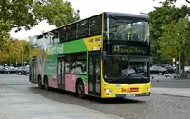 MAN Lion's City DD der BVG, Wagen '3525' (DL09), als X10 unterwegs Richtung Teltow. Berlin /Hardenbergplatz im September 2019.