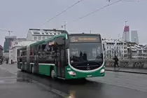 Mercedes Citaro 7046 überquert mit der Fahrschule die Mittlere Rheinbrücke. Die Aufnahme stammt vom 27.01.2021.