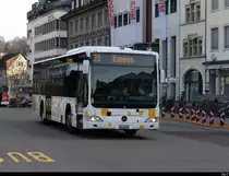 Schaffhausen Bus - Mercedes Citaro Nr.20  SH 54320 unterwegs vor dem Bahnhof Schaffhausen auf der Linie 25 nach Ramsen am 05.02.2021