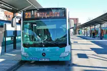 Stadtverkehr Maintal Mercedes Benz Citaro 2 Wagen 233 am 13.02.21 in Frankfurt Enkheim 