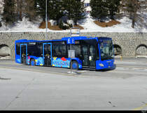 Engadin Bus - Mercedes Citaro Hybrid GR 100111 unterwegs beim Bahnhof von St. Moritz am 19.02.2021