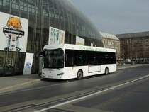 Strassburg - 26. Februar 2021 : Neuer Elektrobus Irizar I2e Nr 445 auf der Linie 10 im Einsatz kommt gerade an der Haltestelle Gare Centrale.