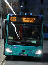 Ein Mercedes-Benz Citaro C2 G, so gesehen Ende Februar 2021 am Hauptbahnhof in Wuppertal.