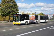 Stadtbus Mainz: MAN Lion's City G der MVG Mainz / Mainzer Verkehrsgesellschaft (Wagen 778 / MZ-SW 778), aufgenommen im Oktober 2020 in Mainz-Bretzenheim.