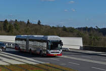 YB 6893, Volvo 7900 Hybrid des CFL, auf dem Weg zum Bahnhof in der Stadt Luxemburg.  29.03.2019