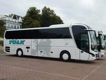 MAN Lion's Coach von Tölk aus Deutschland im Stadthafen Sassnitz am 30.09.2018