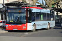 Verkehrsgesellschaft mbH Untermain (VU) / AB-VU 86 / Aschaffenburg, Hauptbahnhof/ROB / MAN Lion's City Ü / Aufnahemdatum: 06.03.2021 / Werbung: ibis styles Hotel Aschaffenburg