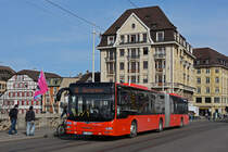 MAN Lions City von Südbadenbus, auf der Linie 38, überquert die Mittlere Rheinbrücke. Die Aufnahme stammt vom 22.02.2021.