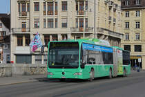 Mercedes Citaro 727, auf der Linie 34, überquert die Mittlere Rheinbrücke. Die Aufnahme stammt vom 22.02.2021.