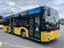 PostAuto MB C2 K '11017' Depot Aeschi, am 9.3.21 bei der Abfahrt in Spiez.