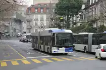 tl Nr. 874 (Hess Swisstrolley 4 BGT-N2D) am 8.3.2021in Lausanne, Georgette