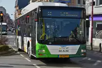 ZG 9977,  MAN Lion’s City des Tice, ist am 23.02.2021 in den Straßen von Petange unterwegs.