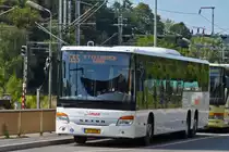 VS 1536, Setra S 418 Le von Voyages Simon, ist am Endpunkt seiner Linie am Bahnhof in Ettelbrück angekommen. 31.07.2018