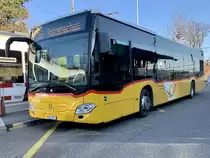 PostAuto MB C2 '11064'  AG 7072  vom PU Geissmann Bus, Hägglingen am 24.3.21 beim Bahnhof Wohlen 