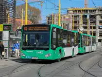 Graz. Wegen Bauarbeiten in der Krenngasse, wird die Linie 3 in den Osterferien bis zum Jakominiplatz gekürzt. Am 29.03.2021 steht Wagen 107 als Linie 60 am Jakominiplatz.