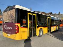 Heckansicht des MB C2 '10949' des PU Funicar AG, Biel am 29.3.21 beim Bahnhof Bolligen.