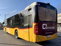 Heckansicht des MB C2 '10949' vom PU Funicar AG, Biel der am 29.3.21 beim Bahnhof Bolligen steht.