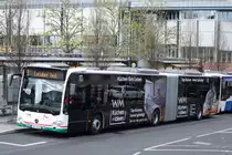 Stadtwerke Aschaffenburg / Wagen 210 (AB-VA 10) / Aschaffenburg, Luitpoldstr. (Hst Stadthalle) / Mercedes-Benz O 530 G C2 hybrid / Aufnahemdatum: 03.04.2021 / Werbung: WM Küchen