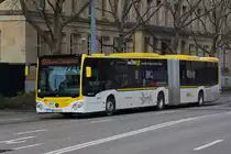 Mercedes Citaro von SWEG, auf der Linie 55, fährt zur Haltestelle am badischen Bahnhof. Die Aufnahme stammt vom 19.03.2021.