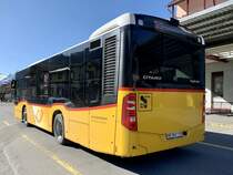 Heckansicht des MB C2 K Wagen 21 '11212' am 8.4.21 beim Bahnhof Meiringen.