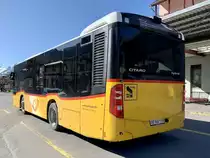Heckansicht des MB C2 K Wagen 21 '11212' am 8.4.21 beim Bahnhof Meiringen.