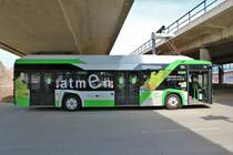 Stadtwerke Offenbach Solaris Urbino Electric am 09.04.21 am Kaiserlei Kreisel