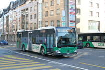 MBC Nr. 326 (Mercedes Citaro C2 O530 Hybrid) am 20.3.2021 beim Bhf. Morges