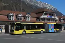 Mercedes Citaro 161 der STI, auf der Linie 21, wartet an der Endstation beim Bahnhof Interlaken Ost. Die Aufnahme stammt vom 08.04.2021.