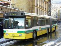 TN - FBW-Hess Trolleybus Nr.167 unterwegs auf der Linie 1 in Neuchatel am 01.01.2009