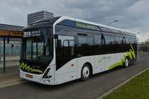 SL 7744, Volvo Elektrobus von Sales Lentz, gesehen an der Haltestelle Belval Université. 14.04.2021