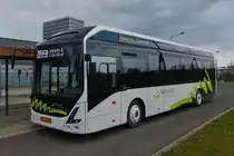 SL 7744, Volvo Elektrobus von Sales Lentz, gesehen an der Haltestelle Belval Université. 14.04.2021