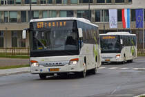 SL 5027, Setra S 415 UL von Sales Lentz, nahe dem Bahnhof von Clervaux. 12.04.2021