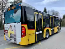Heckansicht des MB C2 K hybrid '11362'  vom PU Rolf Stutz, Jonen am 19.4.21 beim Bahnhof auitikon-Waldegg.