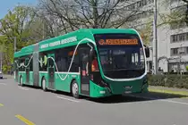 VDL Elektrobus 7100 fährt als Dienstfahrt Richtung Aeschenplatz und dann zur Garage Rankstrasse. Die Aufnahme stammt vom 16.04.2021.