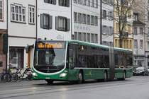 Mercedes Citaro 7045 fährt mit der Fahrschule zur Haltestelle Universitätsspital. Die Aufnahme stammt vom 27.01.2021.