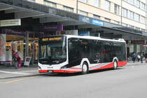 asm Nr. 69 (MAN New Lion's City 12) am 20.3.2021 beim Bhf. Biel/Bienne