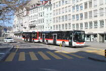 VBSG/St.Gallerbus Nr. 214 (MAN A21 Lion's City + Hess/Lanz&Marti) am 28.3.2021 beim Marktplatz