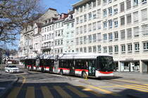 VBSG/St.Gallerbus Nr. 191 (Hess Lightram 3 BGGT-N2C) am 28.3.2021 beim Marktplatz