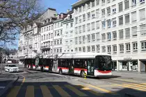 VBSG/St.Gallerbus Nr. 191 (Hess Lightram 3 BGGT-N2C) am 28.3.2021 beim Marktplatz