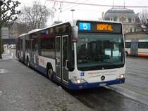 TPG - Mercedes Citaro Gelenkbus Nr.116 GE 960500 unterwegs auf der Linie 5 in Genf am 31.12.2008