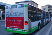 Stadtwerke Aschaffenburg / Wagen 148 (AB-VA 48) / Aschaffenburg, Hauptbahnhof/ROB / Mercedes-Benz O 530 G / Aufnahemdatum: 15.04.2021 / Werbung: Dirk Braun GmbH Wärmemessdienst (TB)/Rechtsanwälte Dr. Häcker & Kollegen (Heck)