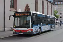 Mercedes Citaro der SWEG, auf der Linie 55, wartet an der Endstation am Claraplatz. Die Aufnahme stammt vom 19.06.2021.
