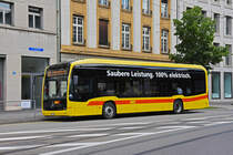 Mercedes eCitaro 1001 der BLT, auf der Linie 37, wartet an der Endstation am Aeschenplatz. Die Aufnahme stammt vom 25.05.2021.