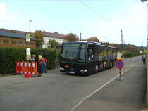 Bus Sonderverkahr am 19.09.2009 auf Modellbahntreff Tour zwischen dem Märklin-Museum und fünf Veranstaltungsorte Werfthalle, Bahnhof, Märklin Erlebniswelt, Leonhard-Weiss-Areal und EWS Arena Internationale Modellbahn Ausstellung.