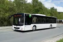 Bus Schwarzenberg / Bus Erzgebirge: MAN Lion's City Ü (ERZ-RV 294) der RVE (Regionalverkehr Erzgebirge GmbH), aufgenommen im Mai 2021 im Stadtgebiet von Schwarzenberg / Erzgebirge.
