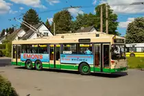 MAN Wagen 42 an der Schule Widdert in Solingen, Mai 2021.