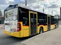 Heckansicht des MB C2 hybrid '11463' von PostAuto Regie Laupen am 29.7.21 beim Bahnhof Brünnen Westside.