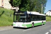 Bus Schwarzenberg / Bus Grünhain-Beierfeld / Bus Erzgebirge: MAN NÜ (ERZ-VB 723) der RVE (Regionalverkehr Erzgebirge GmbH), aufgenommen im Juni 2021 im Stadtgebiet von Grünhain-Beierfeld.