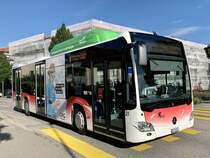 MB C2 NGT Nr. 21 der BGU am 10.8.21 kurz vor dem Bahnhof Grenchen Nord.